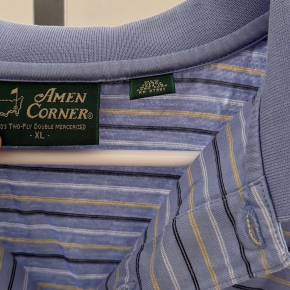 Masters Blue Striped Polo Shirt XL - Picture 2 of 3